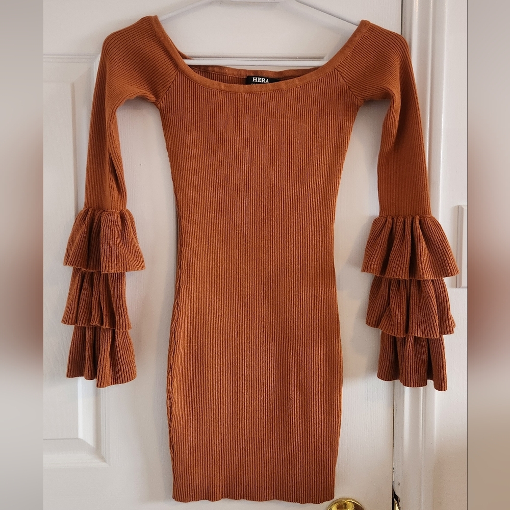 Hera Collection Terracotta Long Sleeve Dress